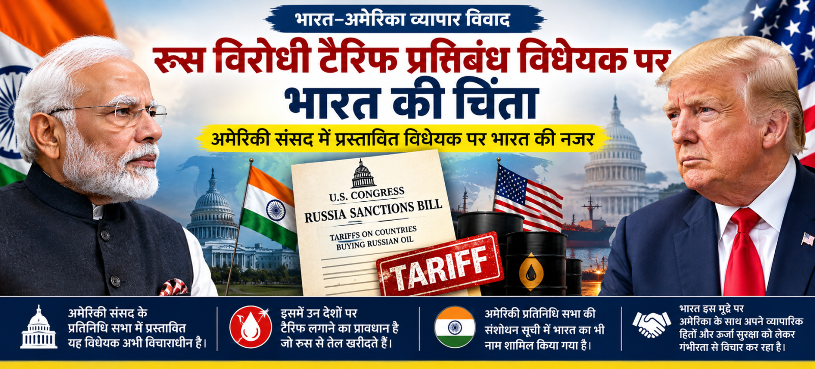 रूस प्रतिबंध विधेयक से भारत समेत कई देशों पर 100% टैरिफ लगाएंगे ट्रंप?